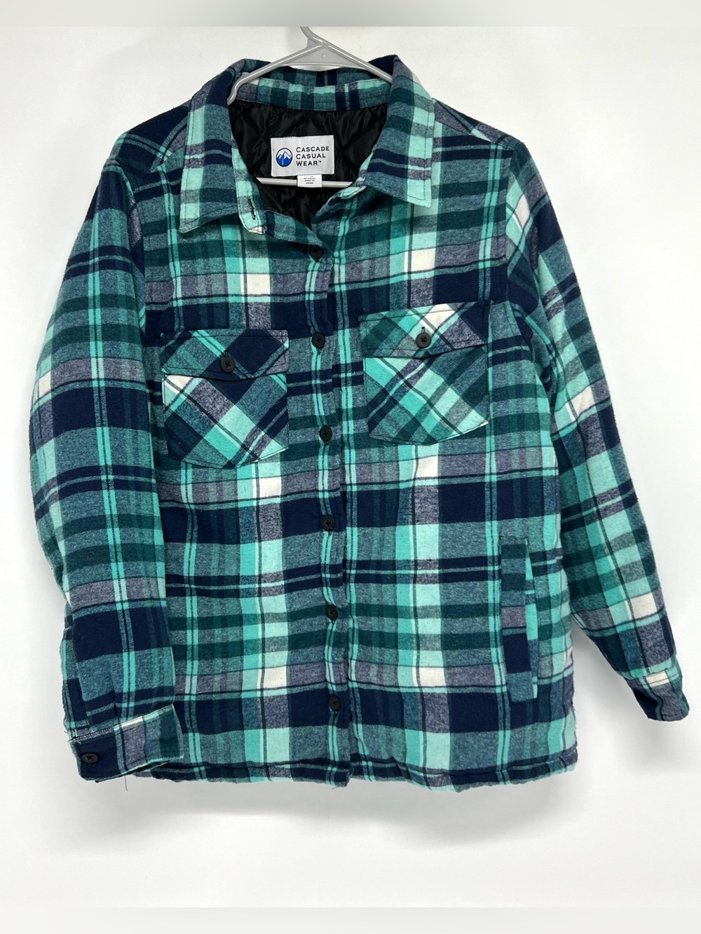 Cascade casual wear quilted flannel jacket large